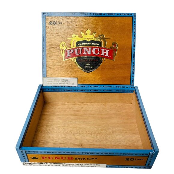 Punch Gran Puro Nicaragua Wooden Cigar Box 20 Count 1840 Vintage Style Storage - Picture 3 of 10